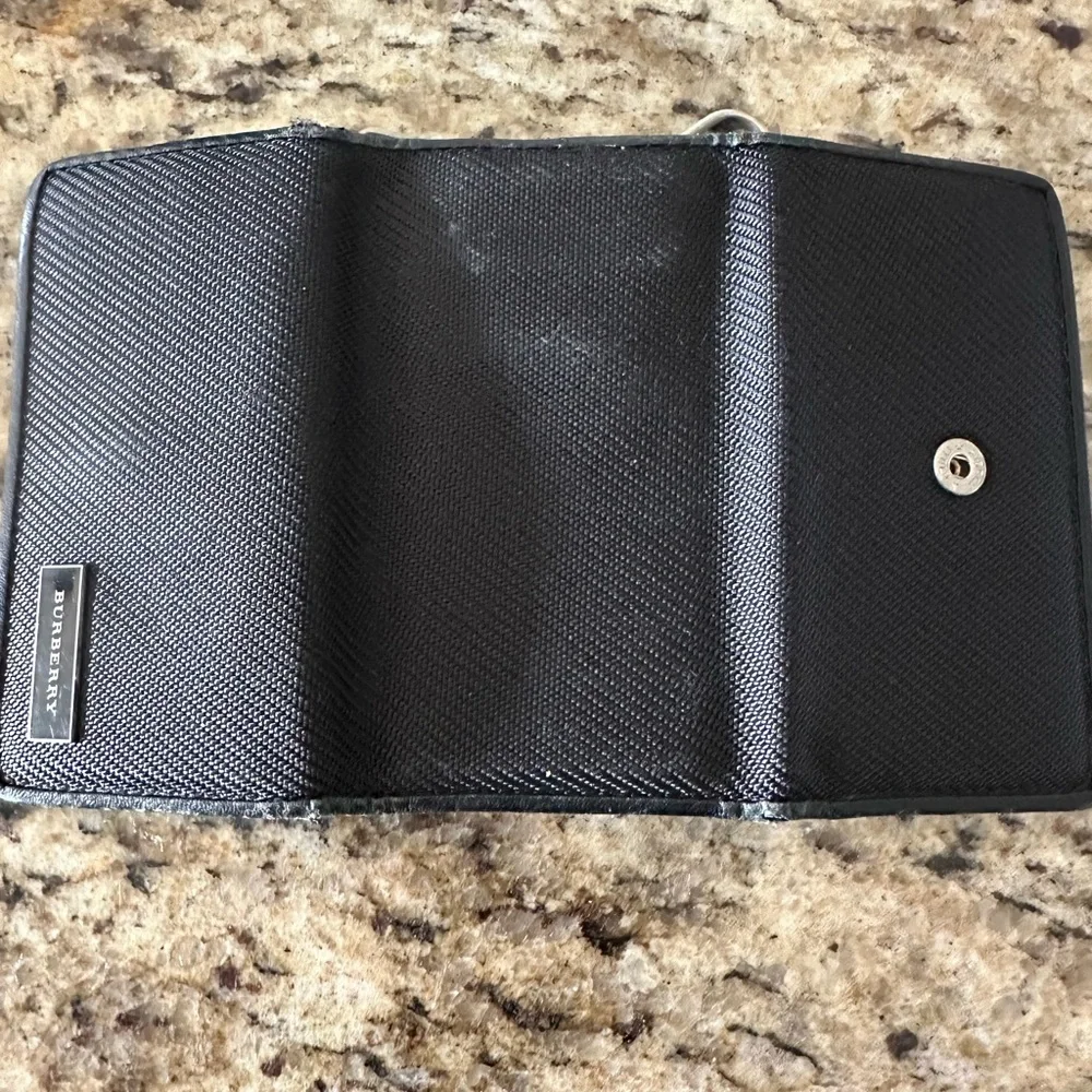 Burberry Black Key Card Holder with Textured Design